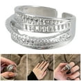 thumbnail image 2 of Geometric Cubic Zirconia Ring Stackable Anniversary Jewelry Stylish Wedding Band, 2 of 11