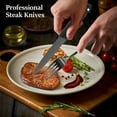 thumbnail image 5 of Jetcloudlive 24 Pieces Black Silverware Set with Steak Knives, Black Flatware Set for 4, Food-Grade Stainless Steel Tableware Cutlery Set, Eating Mirror Polished Utensil Set for Home Restaurant, 5 of 7
