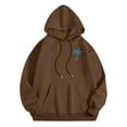 thumbnail image 4 of felwors Women's Ocean Graphic Oversized Pullover Hoodie Cotton Blend Casual Sweatshirt Brown for Size XXL, 4 of 7