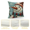 thumbnail image 4 of PHYHOO Warm Winter Wishes Blue Decorative Throw Pillow Covers, Snowman Merry Christmas Let It Snow Porch Outdoor Home Decor, Buffalo Plaid Check Couch Cushion Case White, 4 of 5