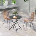 thumbnail image 4 of Costway 23'' Round Folding Table Outdoor Patio Bistro Table with Tempered Glass Tabletop, 4 of 9