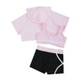 thumbnail image 4 of iiniim Kids Girls Sports Suit Sleeveless Vest Cropped Hoodie with Match Shorts Workout Exercise Tracksuit A Pink 8, 4 of 7