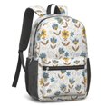 thumbnail image 2 of Daisy Pioneer Flower and Blue Flowers 17" School Backpacks for Teens,Waterproof Oxford Fabric,S-Shape Padded Straps for School,Travel,Hiking,Camping, 2 of 6