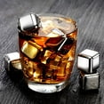 thumbnail image 5 of Stainless Steel Ice Cubes, Whiskey Stone Gift Stainless Steel Ice Cube Reusable Cooling Whiskey Ice Cube Metal Cooling Stone Beverage Wine Cabinet Freezer Storage Tray Freezer Bags (4 capsules), 5 of 5