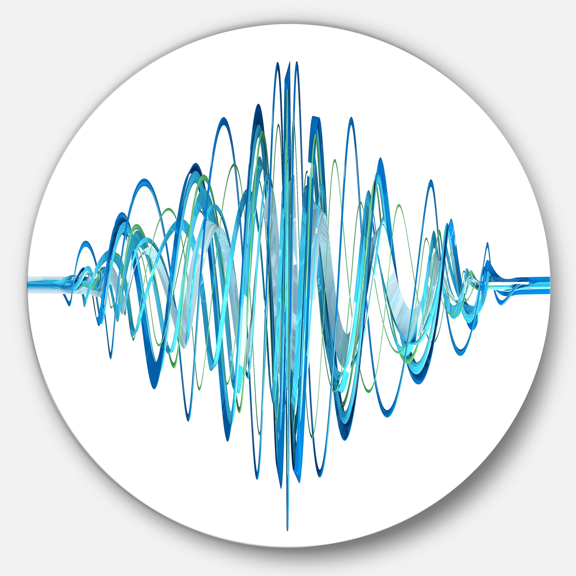 Designart 'Blue Circled Waves' Abstract Circle Metal Wall Art Walmart