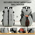 thumbnail image 2 of Soccer Bag 2-in-1 Sports & Travel Backpack with Ball and Laptop Compartments, Water-Resistant, for Basketball Volleyball Football, Grey, B00391, 2 of 10