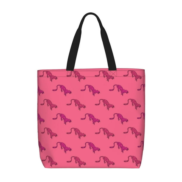 Fotbe Leopard Print Bolsa Tote con Estampado para Mujer, Bolsos con Cremallera, Bolsa de Hombro Casual de Gran Capacidad con Bolsillos Internos