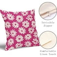 thumbnail image 6 of Hot Pink Pillow Covers 20X20 Inch White Floral Daisy Geometry Decorative Couch Pillow Cases Spring Summer Flower Throw Pillows Set of 2 Farmhouse Home Decor for Room Porch Patio Couch Outdoor, 6 of 6