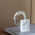 thumbnail image 4 of A&B Home Glass Ring Statue - Contemporary Glass Decorative Object, Tabletop Home Décor, Bedroom Living Room Bathroom Entryway Console Table Book Shelf Accent Piece, 6" x 2" x 5", 4 of 5