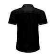 thumbnail image 5 of Fashion YLSDY Men's Cotton Linen Shirt Short Sleeve Button Down Shirts Wrinkle Casual Vacation Beach Summer Tops with Chest Pocket Black L, 5 of 7