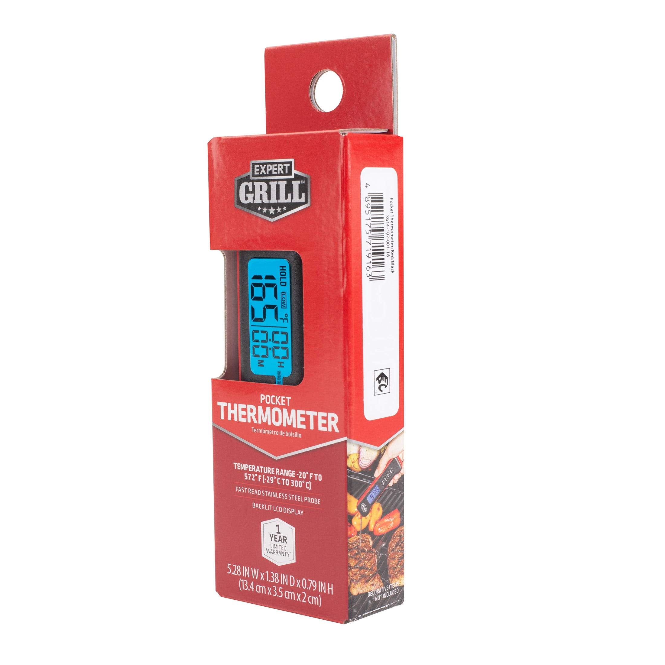 Expert Grill ABS Pocket Digital Instant Read Meat Grilling Thermometer,0.17lbs