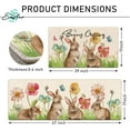 thumbnail image 3 of Easter Bunny Crossing Decorative Kitchen Rugs Set of 2, Rabbit Anti-Fatigue Kitchen Mat Poppy Dahlia Flowers Non-Slip Floor Mat, Spring Holiday Home Kitchen Decorations - 17x29 and 17x47 Inch, 3 of 6