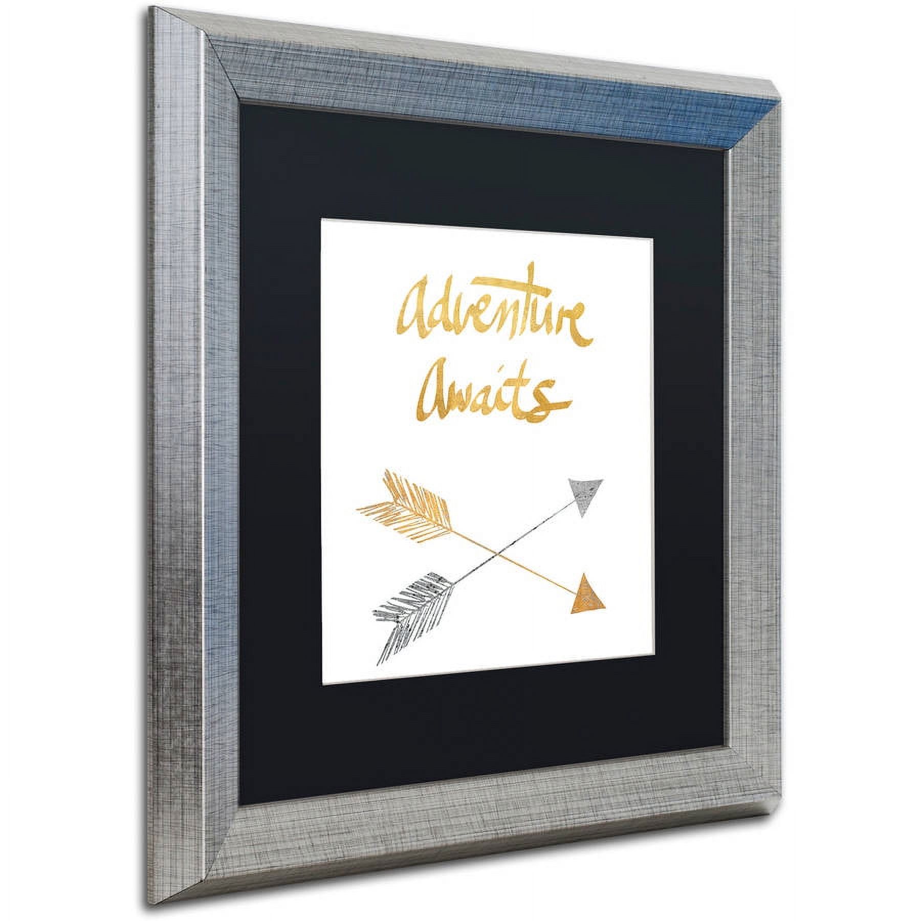 Trademark Fine Art "Adventure Arrows" Canvas Art by Lisa Powell Braun, Black Matte, Silver Frame
