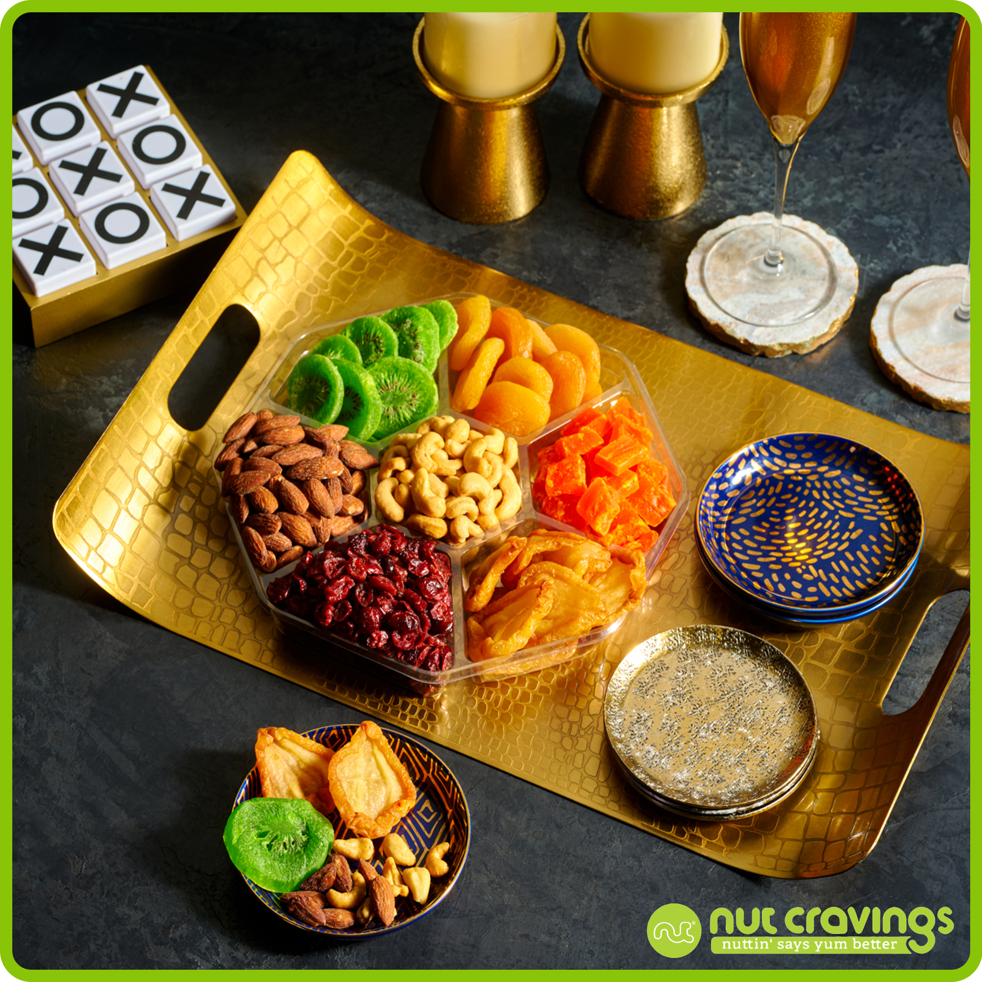 Nut Cravings Dried Fruit and Nut Gift Tray Healthy Snack Platter Perfect for Gifting and Parties