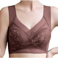 thumbnail image 4 of Amidoa No Wire Womens Bras Brown Lace Full Coverage Large Bust Bandeau Women's Lingerie XL, 4 of 4