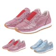 thumbnail image 2 of NOKIO Women's Sequined Sneakers S𝗅ip On Elastic Strap Shoes Lightweight Non-S𝗅ip Athlet𝗂c Shoes Comfortable Round Toe Sport Shoes Laceless Casual Walking Shoes for Pa𝗋t𝗒 Travel, 2 of 9