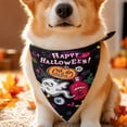 thumbnail image 4 of 4 Patterns Halloween Dog Bandana Single Pack Pet Bib,Colorful Triangle Scarf Double Sided Large Size Pet Bandana for Medium Large Dogs Cats,Halloween Party Costume Decor Fall Decor, 4 of 6