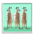 thumbnail image 4 of Stupell Industries Funny Meerkats Using Urinal Toilet Green Shapes Pattern Graphic Art White Framed Art Print Wall Art, Design by Noah Bay, 4 of 5