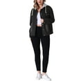 thumbnail image 2 of INSPIRE CHIC Women's Denim with Hood Distressed Long Sleeve Button Down Detachable Hoodie Jacket 2XL Black, 2 of 6