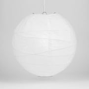 Luna Bazaar Premium Paper Lantern, Lamp Shade (10-Inch, Free-Style Ribbed, Perfect White) - Chinese/Japanese Hanging Decoration - For Parties, Weddings, and Homes