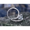 thumbnail image 3 of HeartsAndYou 1.7ct Natural Blue Aquamarine Bridal Set Engagement Ring 14k SOLID White Gold, 3 of 9
