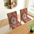 thumbnail image 3 of Vintage Oriental Stretch Chair Covers Slipcovers Set of 4 Printed Stretchable Dining Chair Slipcover Washable Removable for Kitchen,Hotel,Restaurant Abstract Geometric Dining Chair Covers, 3 of 5