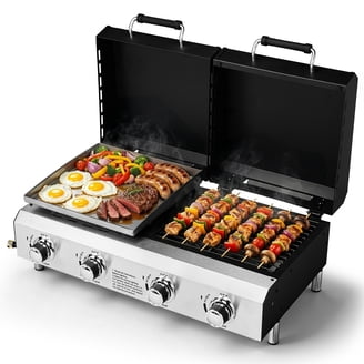 Kenmore 2-Burner Portable Tabletop Retro Gas Grill, Pearl White