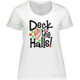 thumbnail image 3 of Inktastic Deck the Halls Christmas Ornament Women's Plus Size T-Shirt, 3 of 5