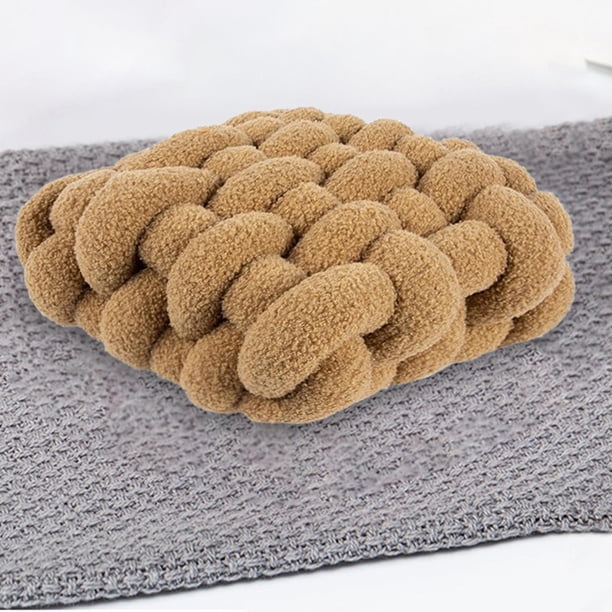 Cojín de ventana de diseño nórdico, cómoda alfombra creativa tejida a mano, adorno para sofá, almohada de felpa para café, boda, comedor, adorno para , Khaki BLESIY Cojines de asiento
