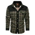thumbnail image 4 of Fexilor Men's Corduroy Plaid Sherpa Lined Flannel Shirt Jacket Fleece Coat,Size S-3XL, 4 of 6
