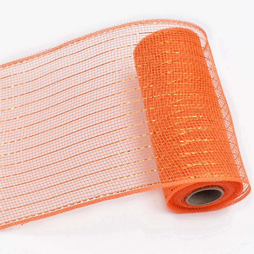Jlong 4 Rolls Deco Poly Mesh Ribbons 30 Feet Metallic Foil Mesh Ribbon for Home Door Wreath Decoration DIY Crafts Making Supplies