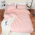 thumbnail image 2 of Unique Bargains Polyester Washed Pompon Bedding Duvet Cover Set Queen Light Pink, 2 of 8