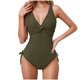 thumbnail image 1 of Traje de baño de moda para mujer, traje de baño con cuello en V y tirantes, traje de baño de nailon para mujer, 1 of 4