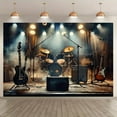 thumbnail image 7 of 1pc instrument-themed background fabric banner, suitable for music party decoration, garden and home decoration, 7 of 7