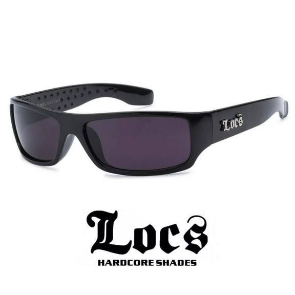 LOCS OG Biker Shades Original Men's BLACK Designer Sunglasses Dark Lens