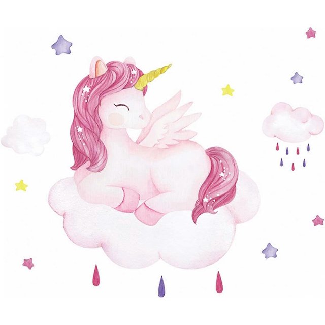 KAIYANG Pegatinas de pared con dibujos de unicornios y nubes para el hogar, habitación de niños, guardería, bricolaje