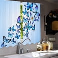 thumbnail image 3 of Flying Butterflies Kitchen Window Curtains Over Sink Many Different Blue Short Curtain Bathroom Small Window Treatment Tier Drapes 42"W x 96"L (Pack of 2), 3 of 6