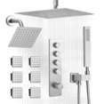thumbnail image 1 of VEVOR Shower Faucet Set, 16 Inch Thermostatic Ceiling Mount Rainfall Shower System with 6 Inch Wall Mount Head, 6 Body Jets, 1 of 9