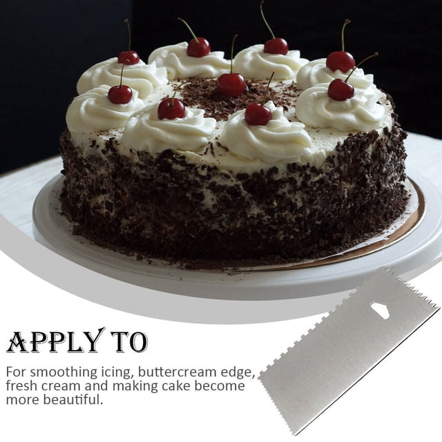 Stainless Steel Cake Scraper Cream Icing Smoothers Teeth Edge Cakes Decorating Sugar Craft Baking Accessory Household Tools 15*9.8cm Type 1