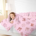 thumbnail image 3 of Erosebridal Cute Pet Paws Full Size Comforter Sets for Kids, Pink Bow Knot Bedding Sets for Girls, Pink Reversible, 1 Comforter and 2 Pillowcases, 3 of 6