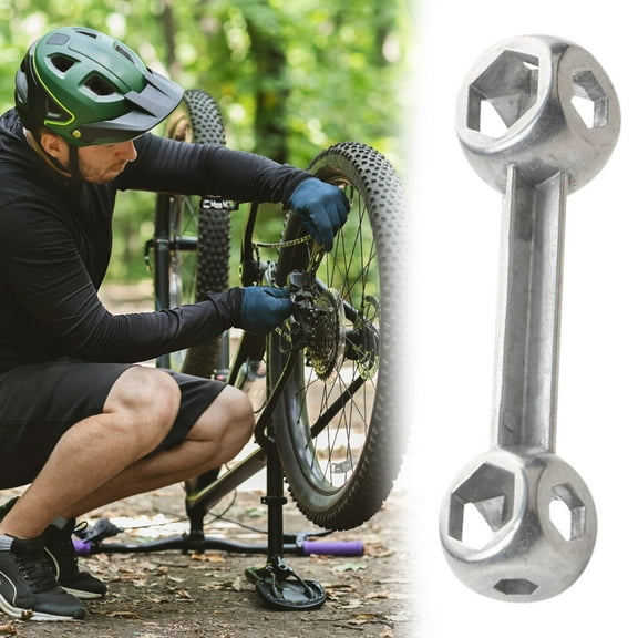 Elainilye Bike Tool, 10-in-1 Hex Wrench Set 6-15mm for Bicycle Repair Maintenance Outdoor Cycling Emergency Kit Compact, Silver