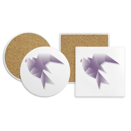 

Geometric Pigeon Origa Pattern Coaster Cup Mug Holder Absorbent Stone Cork Base Set