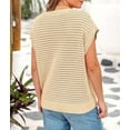 thumbnail image 3 of PRETTYGARDEN Womens Spring Tops Summer Shirts Crochet Cap Sleeve Sweater Pullover Cute Crew Neck Beach Cover Ups, 3 of 9