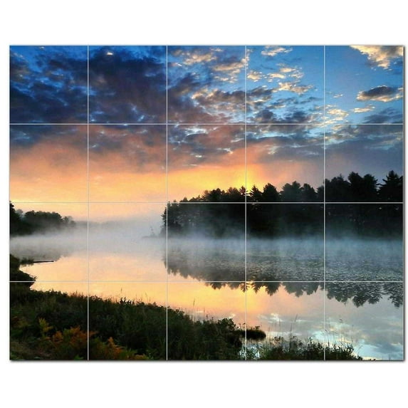 Lake River Ceramic Tile Mural Kitchen Backsplash Bathroom Shower, 405382-S54