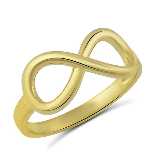 Yellow Gold Tone Sterling Silver Infinity Stackable Ring for Women and Teens - Size 4