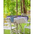 thumbnail image 3 of Hokiten Outdoor Tablecloths with Umbrella Hole & Zipper, Purple Ocean Waves Round Tablecloth 54 Inch, Beach Ocean Ombre Stripes Art Waterproof Table Cloth, Patio/Pool/Picnic Table Covers, 3 of 7