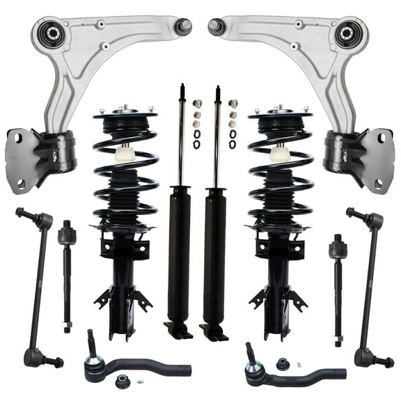 Detroit Axle - Front Struts Rear Shock Absorbers Lower Control Arms Sway Bars Outer Inner Tie Rods Replacement for 2013-2020 Ford Fusion FWD