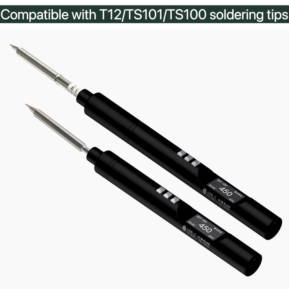 Electric soldering iron table,Open Source 100w Type C Pd2.0/3.0 Protocol 100w 0.96inch Support Pd2.0/3.0 Esp32 Open Oled Display Auto Function Protocol With Type-c Support Iron Esp32 Iron Pen