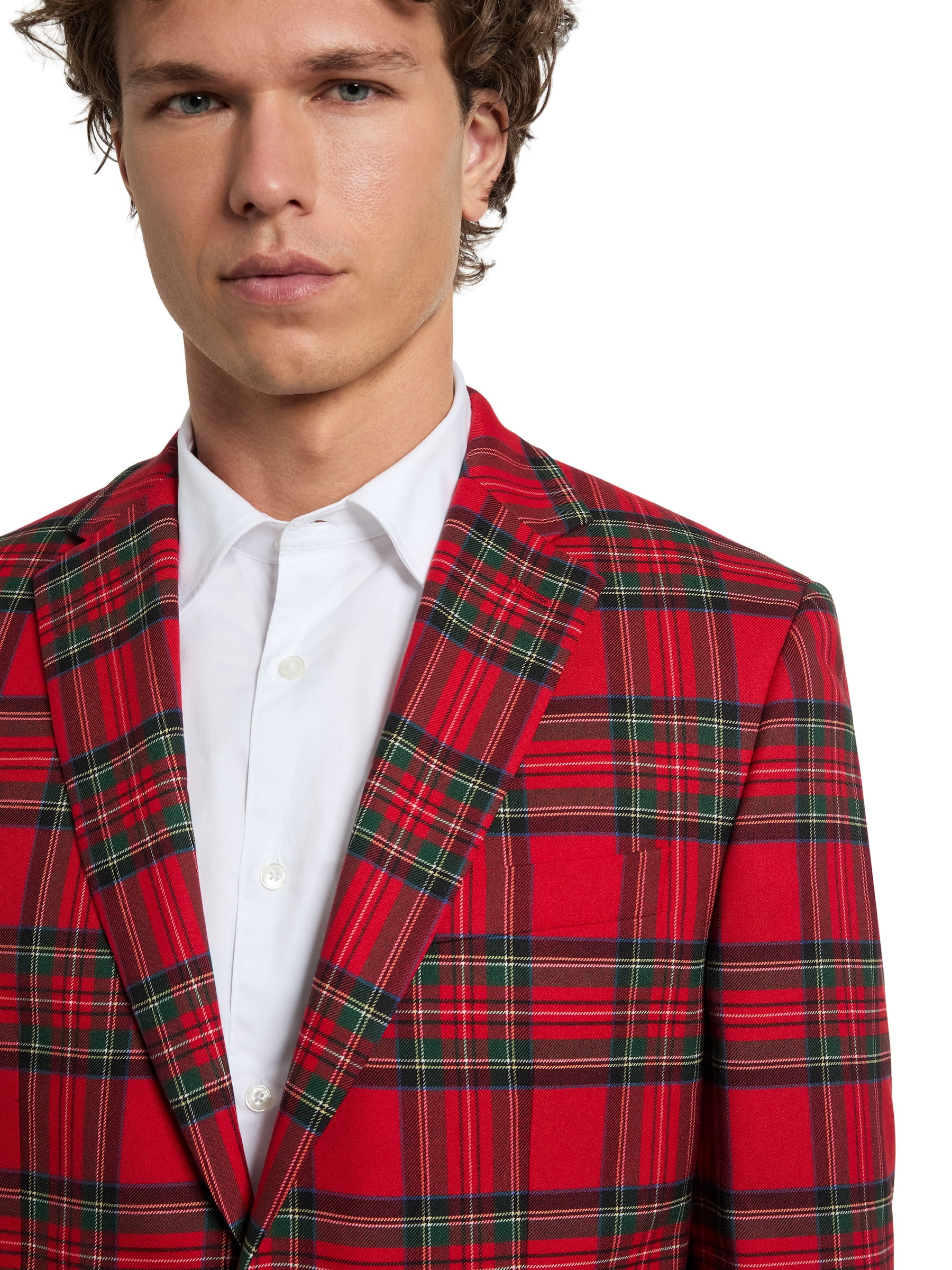 Chaps Men's Holiday Red Plaid Blazer, Sizes 40R-52R