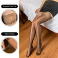 thumbnail image 3 of Htwon Womens Oil Shiny Glossy High Stockings Lace Silicone Stay Up Thigh-Highs Hosiery, 3 of 19
